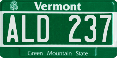 VT license plate ALD237