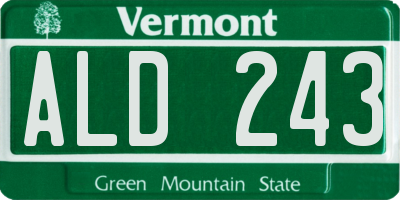 VT license plate ALD243