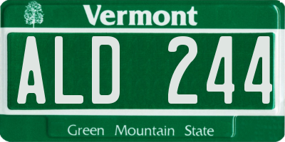 VT license plate ALD244