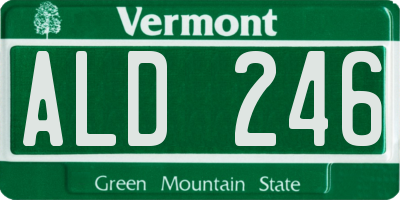 VT license plate ALD246