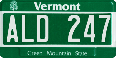 VT license plate ALD247