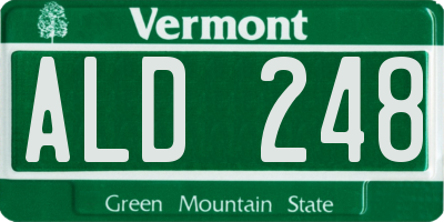 VT license plate ALD248