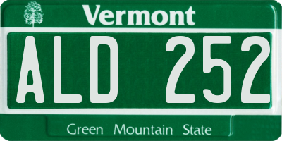 VT license plate ALD252