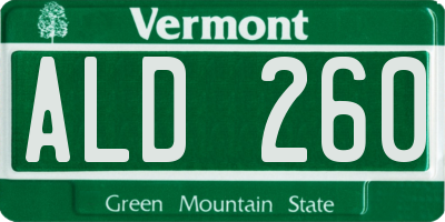 VT license plate ALD260