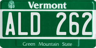 VT license plate ALD262