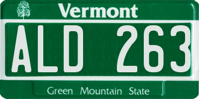 VT license plate ALD263