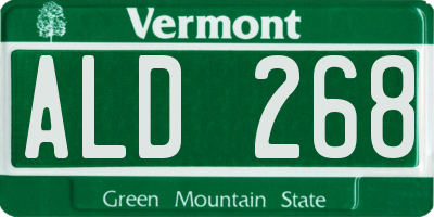 VT license plate ALD268