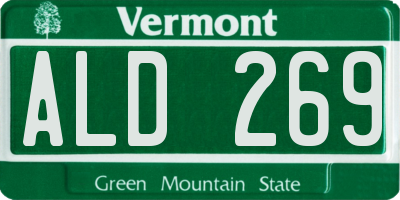 VT license plate ALD269