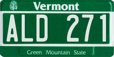 VT license plate ALD271