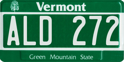 VT license plate ALD272