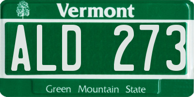 VT license plate ALD273