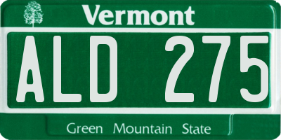 VT license plate ALD275