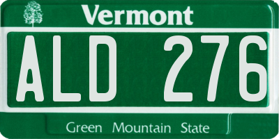 VT license plate ALD276