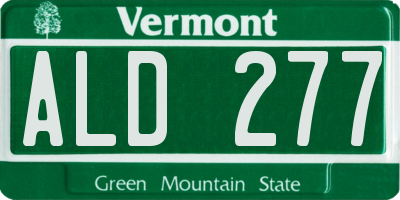 VT license plate ALD277