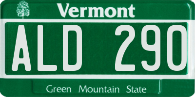 VT license plate ALD290