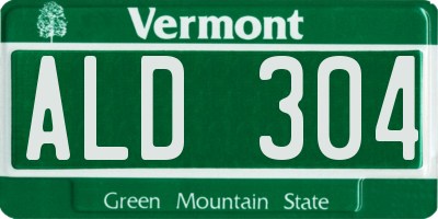 VT license plate ALD304