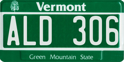 VT license plate ALD306