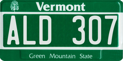 VT license plate ALD307