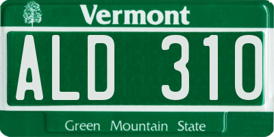 VT license plate ALD310