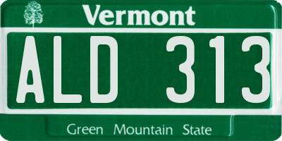 VT license plate ALD313