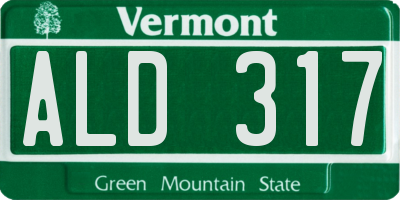 VT license plate ALD317