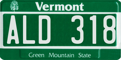 VT license plate ALD318