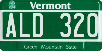 VT license plate ALD320