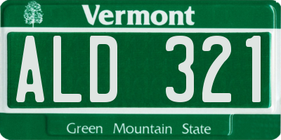 VT license plate ALD321