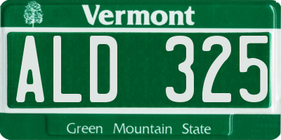 VT license plate ALD325