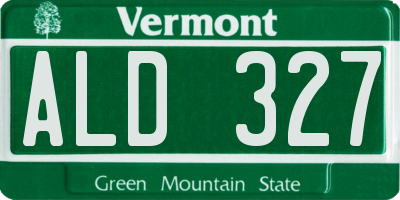 VT license plate ALD327
