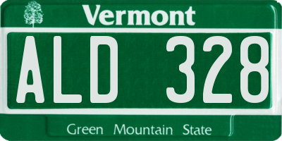 VT license plate ALD328