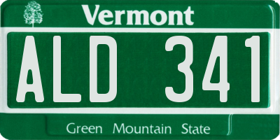 VT license plate ALD341