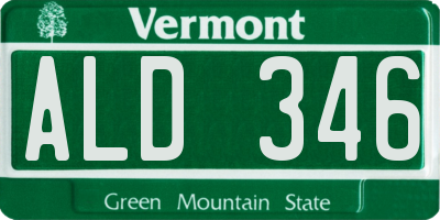 VT license plate ALD346