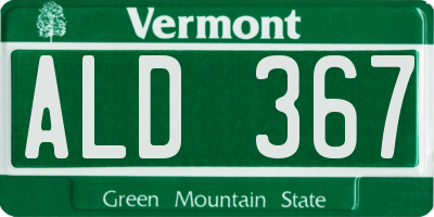 VT license plate ALD367