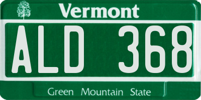 VT license plate ALD368