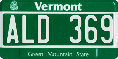 VT license plate ALD369