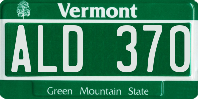 VT license plate ALD370