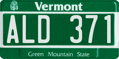 VT license plate ALD371