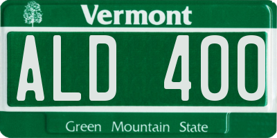 VT license plate ALD400