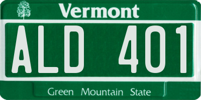 VT license plate ALD401