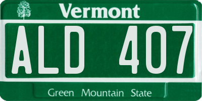 VT license plate ALD407