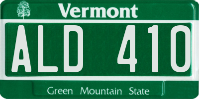 VT license plate ALD410