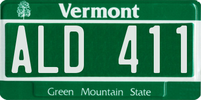 VT license plate ALD411