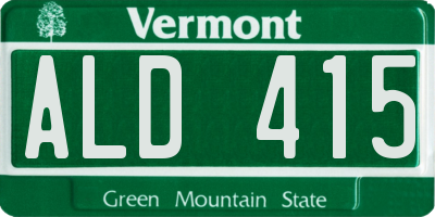 VT license plate ALD415
