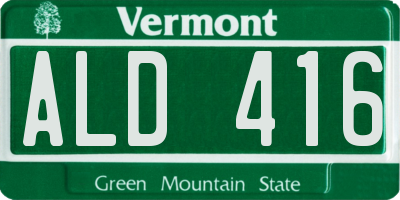 VT license plate ALD416