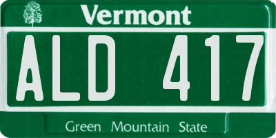 VT license plate ALD417