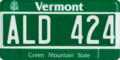 VT license plate ALD424