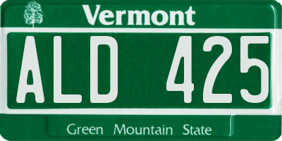 VT license plate ALD425