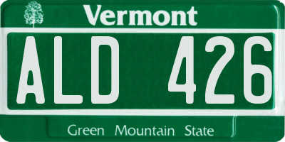 VT license plate ALD426