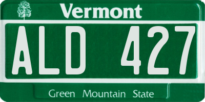 VT license plate ALD427